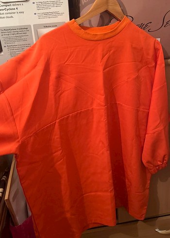 Turuncu Drapeli Uzun Kollu Kadın Tunik - Görsel 2