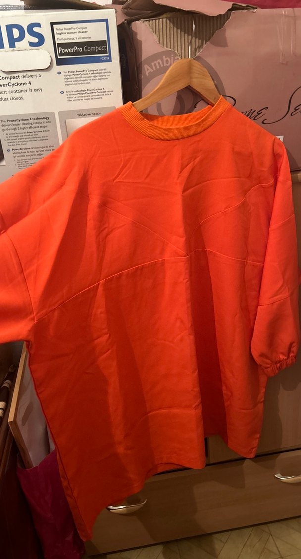 Turuncu Drapeli Uzun Kollu Kadın Tunik - Görsel 2