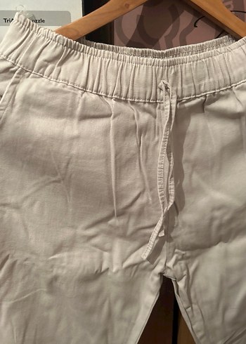 Düz Kesim Bej Keten Kadın Pantolon - Görsel 2