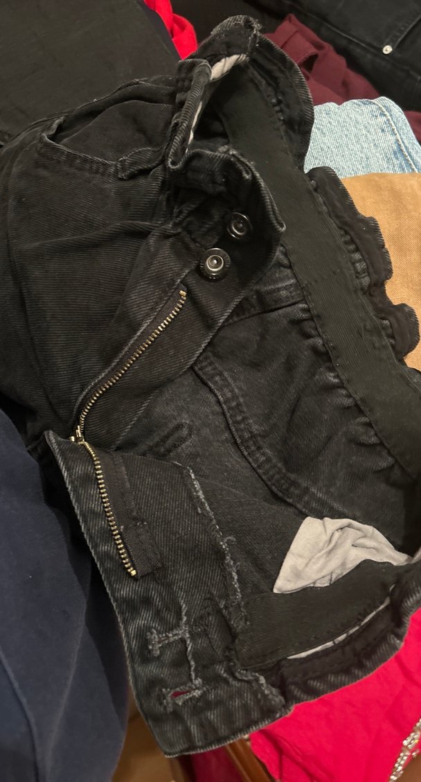 Kadın Siyah mom jean kot Denim Pantolon - Görsel 3