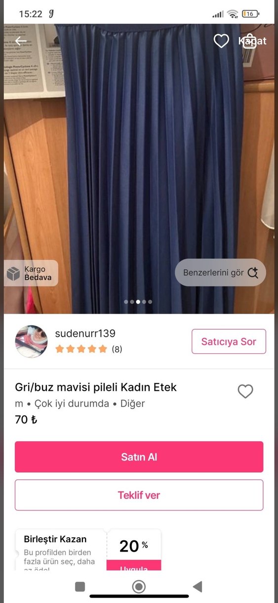 Yeşil Pilili Uzun Kadın Etek - Görsel 3