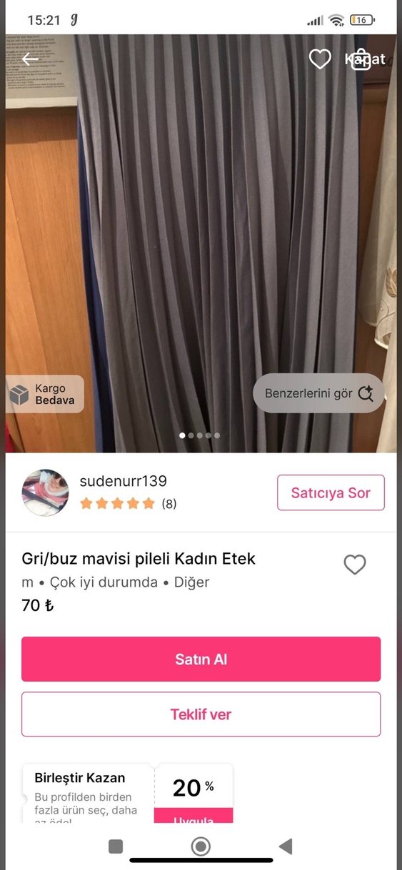 Yeşil Pilili Uzun Kadın Etek - Görsel 4