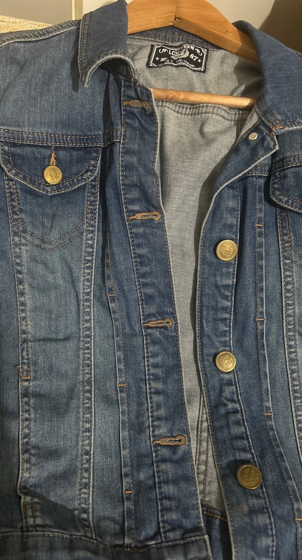 Düğmeli Kadın Mavi Denim Kot Ceket - Görsel 2