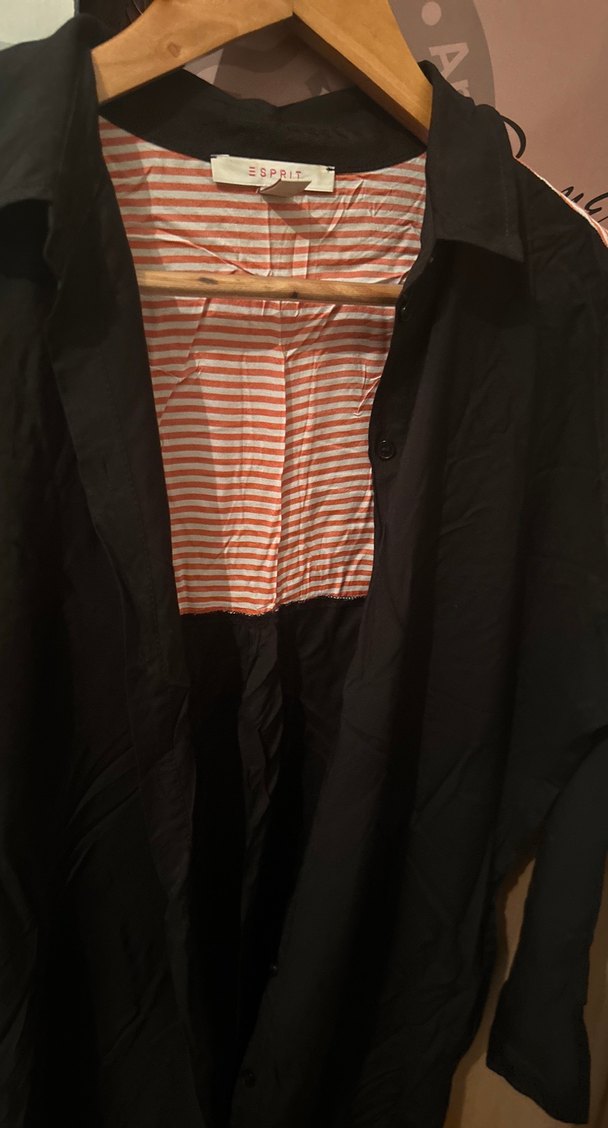 Düğmeli Siyah Kadın Gömlek - Görsel 4