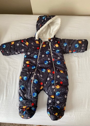 Civil Kapüşonlu Fermuarlı Erkek Bebek Astronot Tulumu