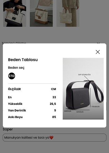 Diğer Kabuk Çok cepli KANVAS midi çanta