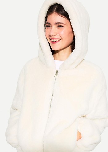 Bershka Suni kürk kapüşonlu mont, sıfır ürün