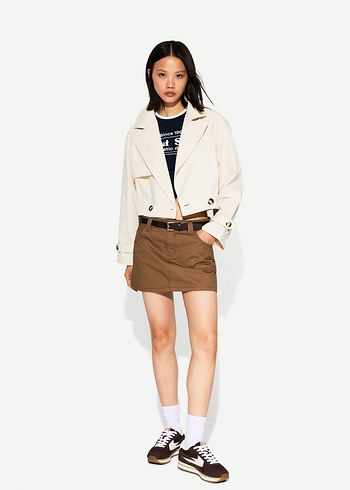 Bershka Kısa trenç ceket, sıfır ürün