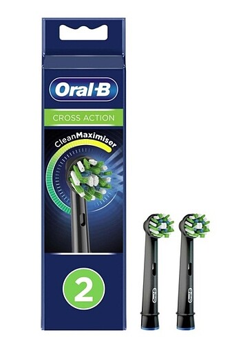 Oral-B Cross Action Siyah 2'li Diş Fırçası Yedek Başlığı, sıfır 