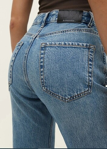 36 Beden Stradivarius D98 straight fit vintage jean, sorunsuz, çok az giy