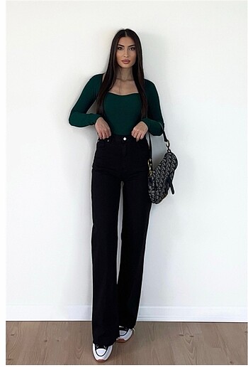 ZARA -WİDE LEG SİYAH JEAN (bir beden dar)