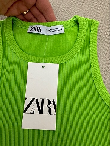 s Beden yeşil Renk zara neon yeşil crop atlet