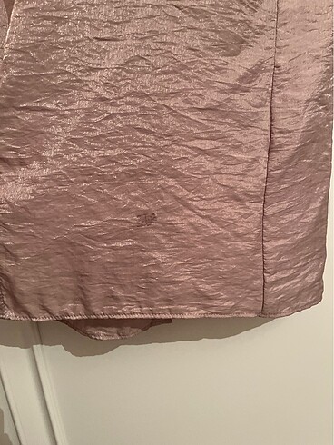 m Beden 110 cm gömlek ışıltılı pudra rengi