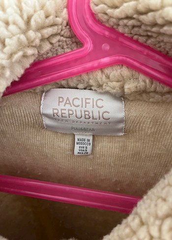 pull&bear peluş mont ceket - Görsel 2