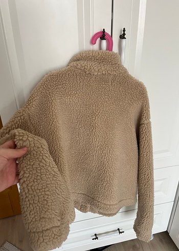 pull&bear peluş mont ceket - Görsel 3