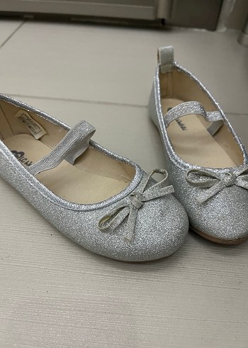 Kız Çocuk Gri Simli Babet Ayakkabı - Görsel 2