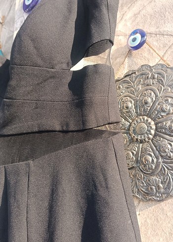 Zara Siyah V Yakalı Uzun Gotik Elbise