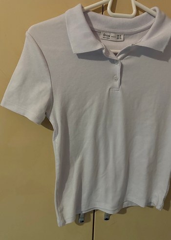 m Beden Beyaz Kısa Kollu Polo Tişört
