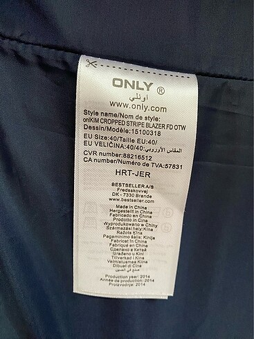 40 Beden lacivert Renk ONLY KADIN CEKET