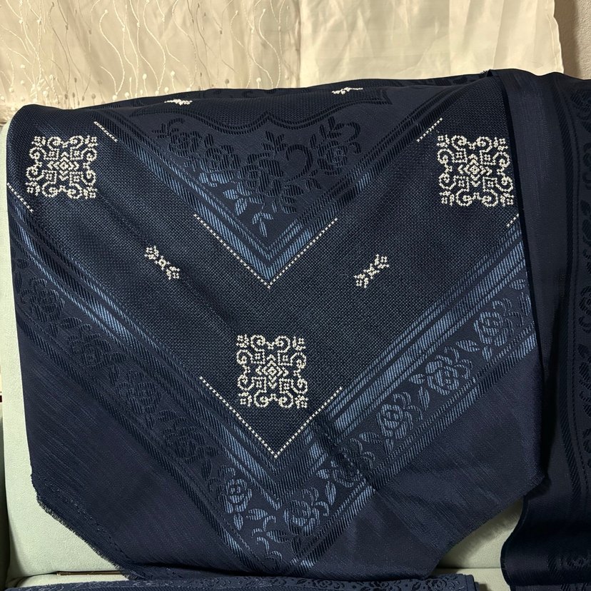 4 köşe işlenmiş etamin seccade seti - Görsel 3