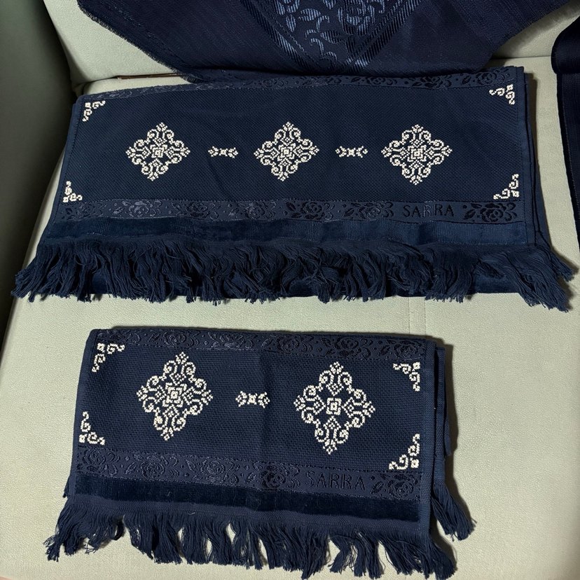 4 köşe işlenmiş etamin seccade seti - Görsel 2