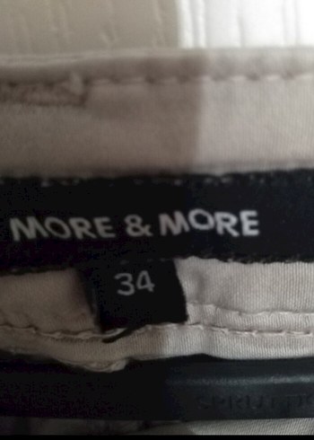 Bej Keten Kadın Pantolon Midi Boy - Görsel 7