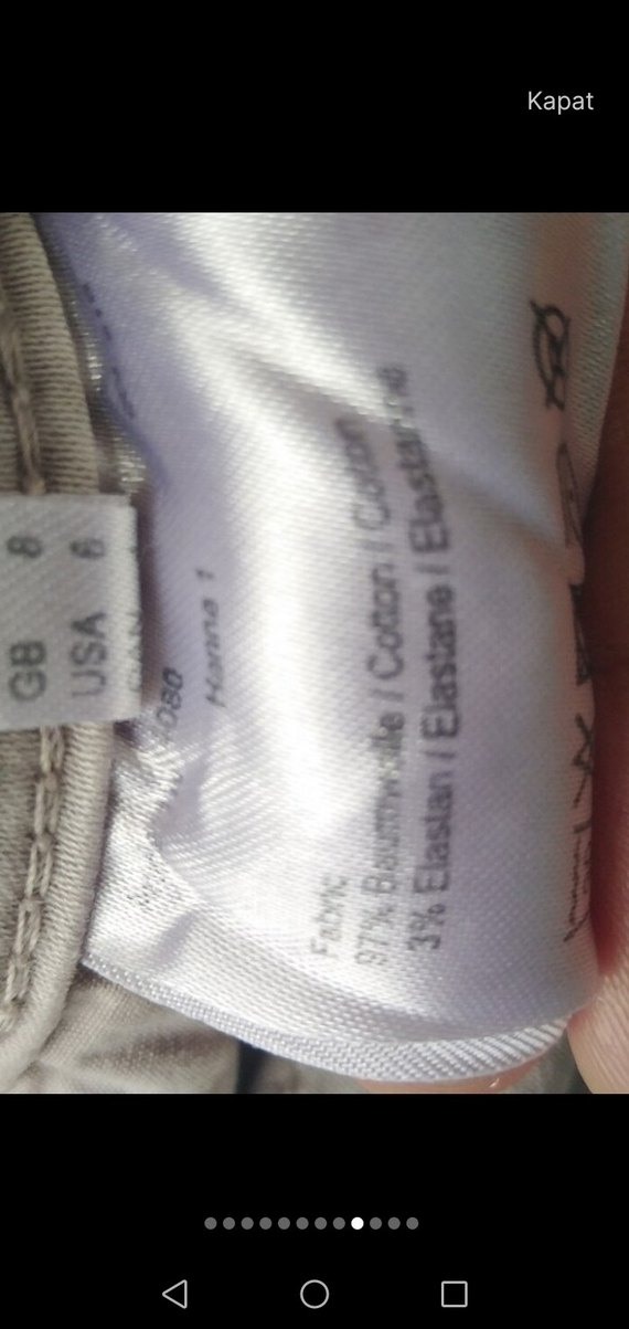 Bej Keten Kadın Pantolon Midi Boy - Görsel 5