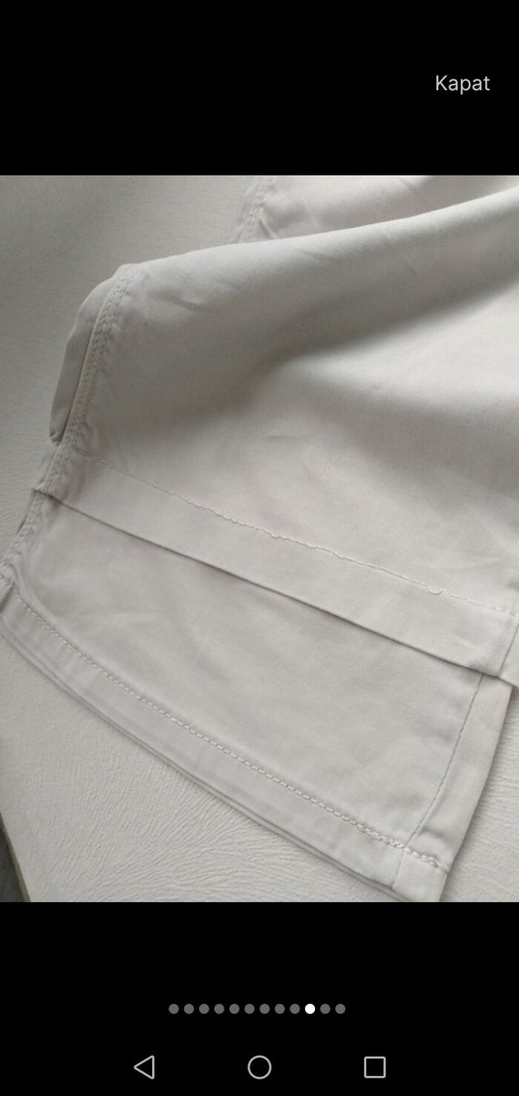 Bej Keten Kadın Pantolon Midi Boy - Görsel 4