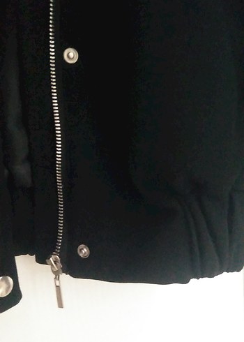 Düğmeli Siyah Midi Kadın Ceket - Görsel 7