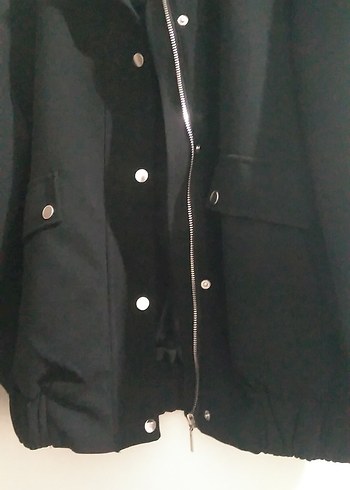 Düğmeli Siyah Midi Kadın Ceket - Görsel 2