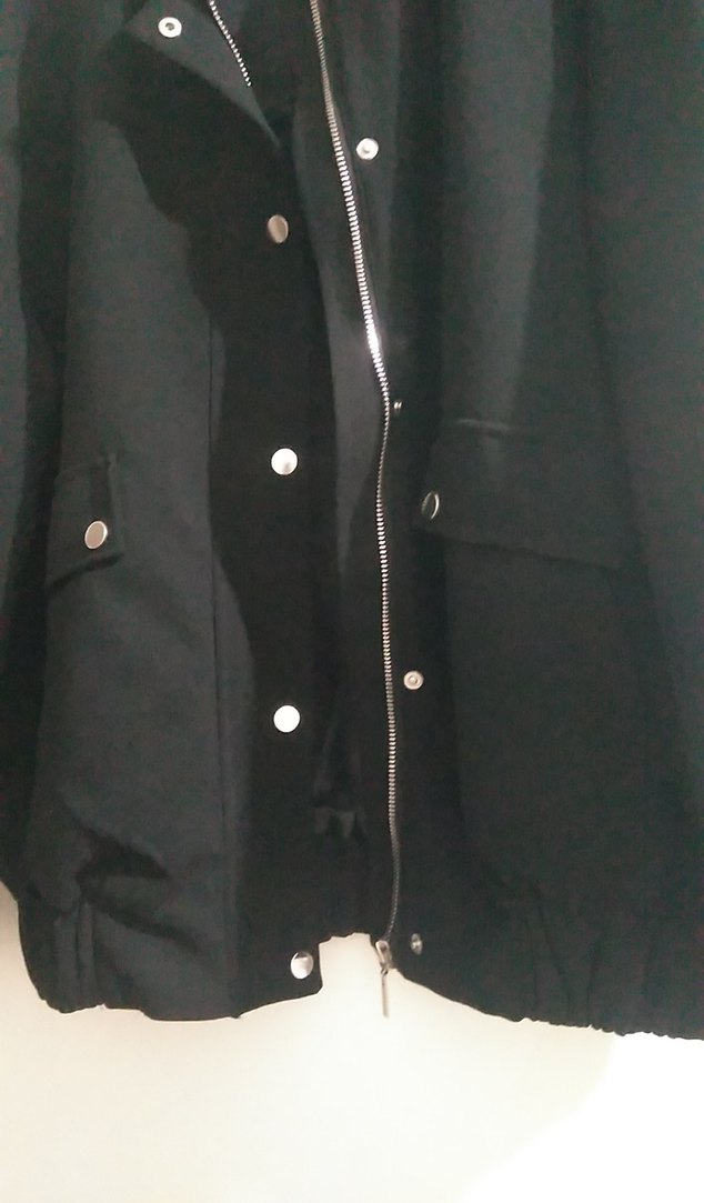 Düğmeli Siyah Midi Kadın Ceket - Görsel 2