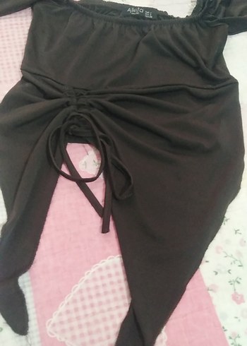 Kadın kahve Uzun Kollu Gotik Bluz - Görsel 4