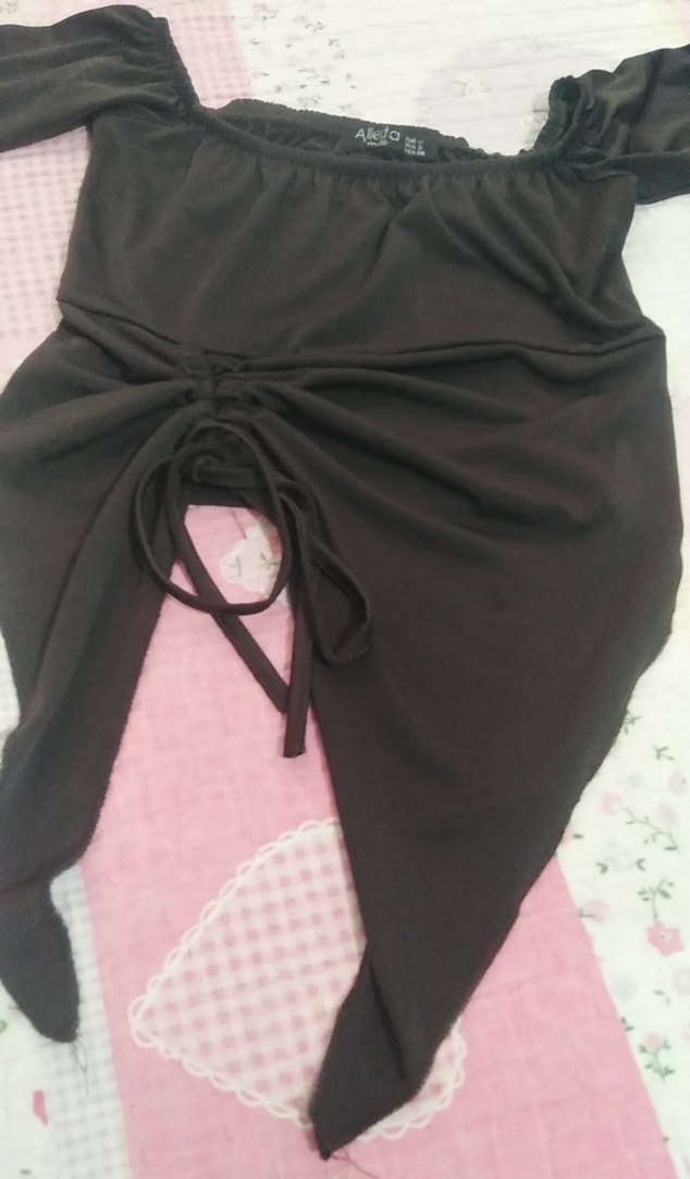 Kadın kahve Uzun Kollu Gotik Bluz - Görsel 4