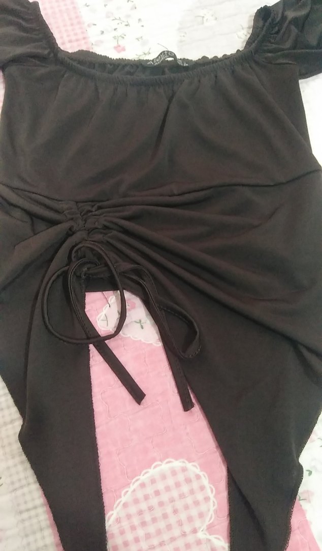 Kadın kahve Uzun Kollu Gotik Bluz - Görsel 2