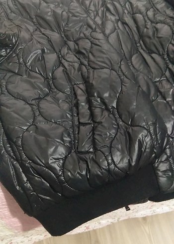 Siyah Deri Kadın Bomber Ceket - Görsel 7