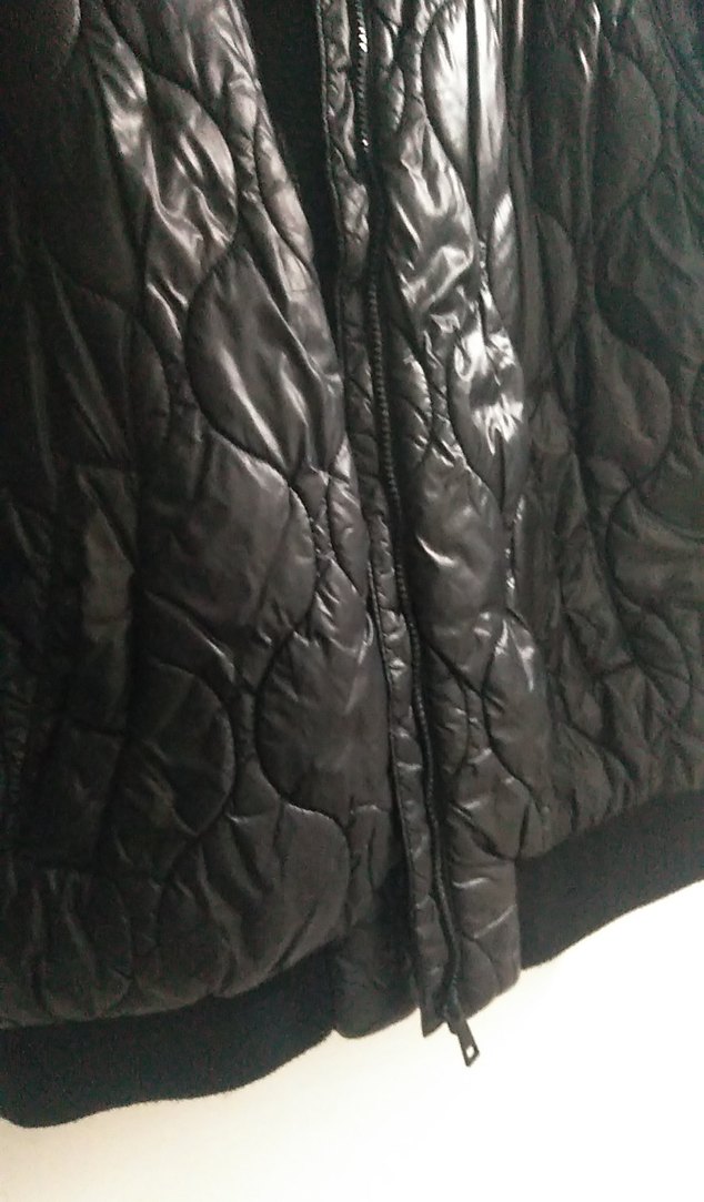 Siyah Deri Kadın Bomber Ceket - Görsel 3