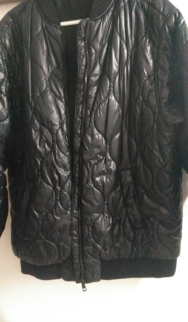 Siyah Deri Kadın Bomber Ceket - Görsel 2