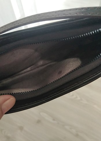 Klasik bordoı Deri Tokalı Kadın Çanta - Görsel 5