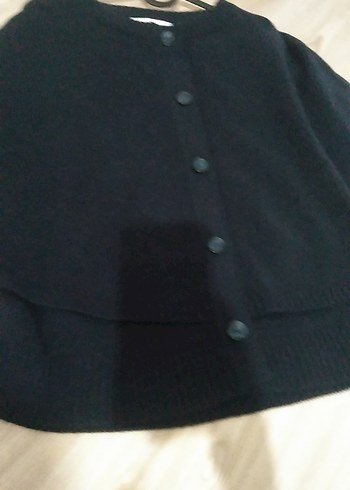 Lacivert Örgü Kadın Midi panço - Görsel 4