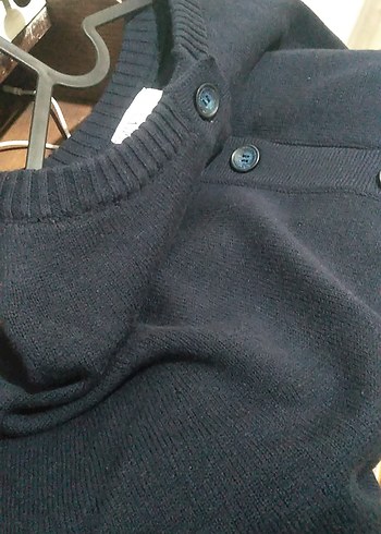 Lacivert Örgü Kadın Midi panço - Görsel 7