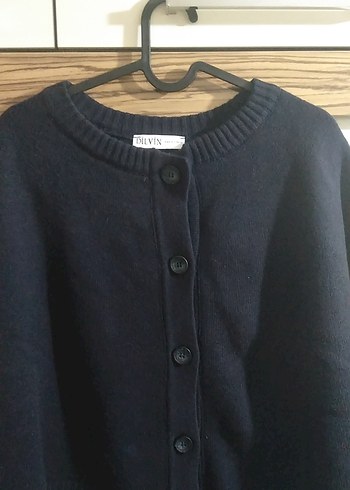 Lacivert Örgü Kadın Midi panço - Görsel 3