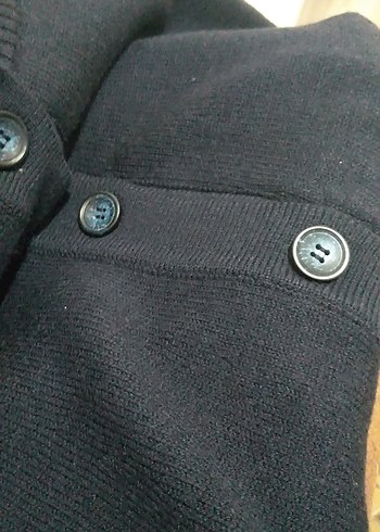 Lacivert Örgü Kadın Midi panço - Görsel 8