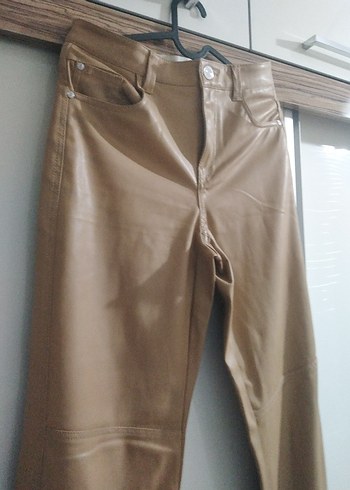 Bershka Açık kahve Kadın Deri Pantolon