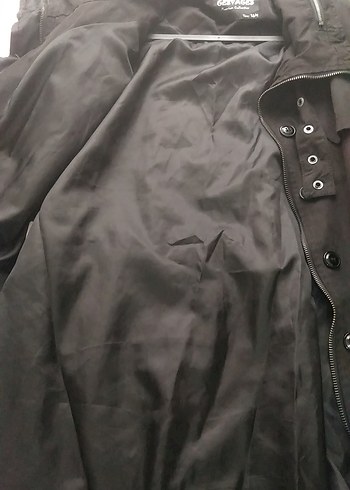 Siyah Uzun Goth Trençkot - Görsel 8