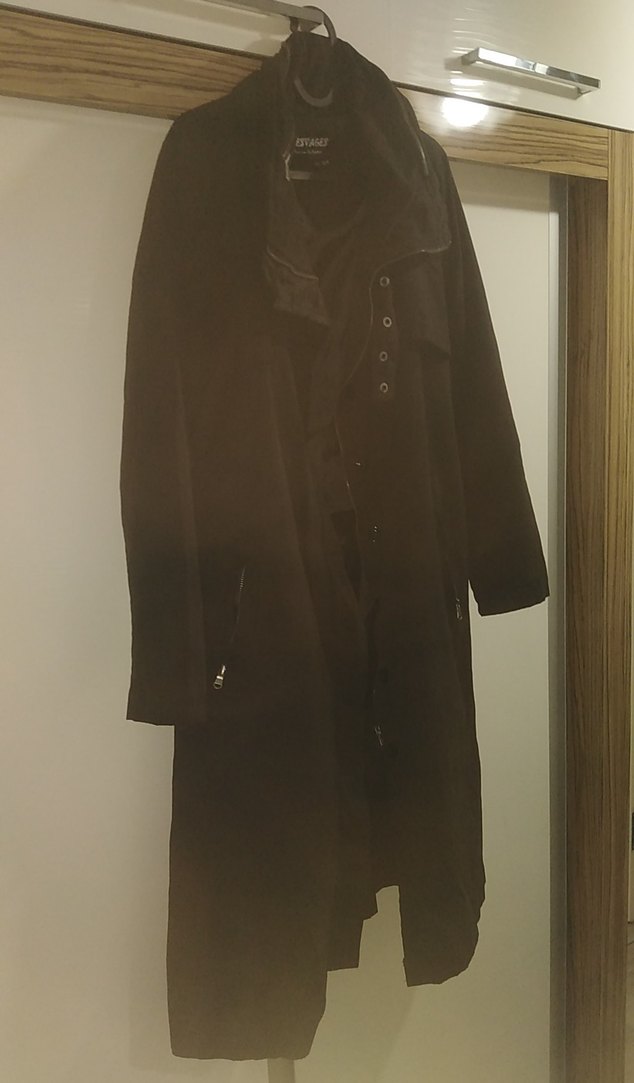 Siyah Uzun Goth Trençkot - Görsel 2