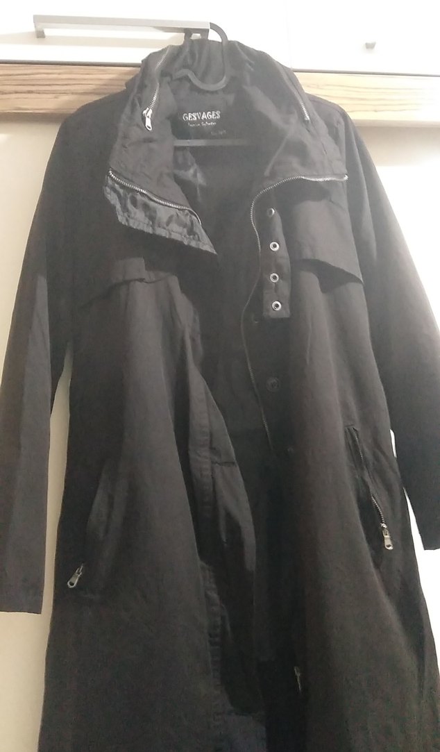 Siyah Uzun Goth Trençkot - Görsel 3