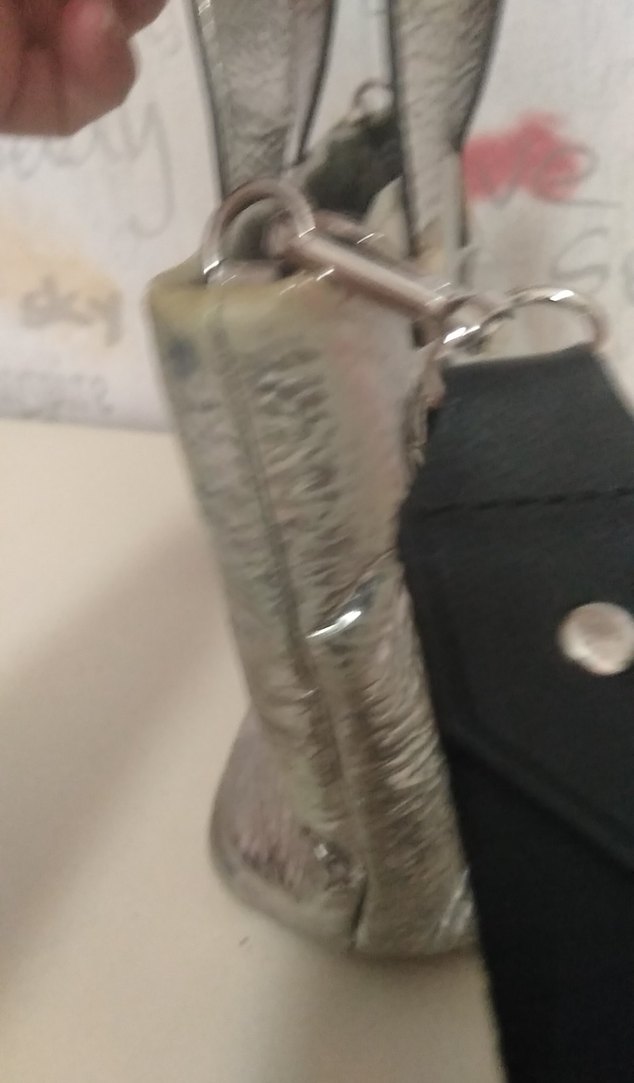 Gri Baskılı Deri Kadın Çanta - Görsel 5