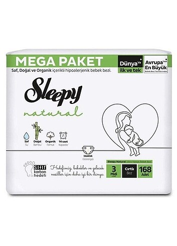 Sleepy natural 3 numara 168 adet