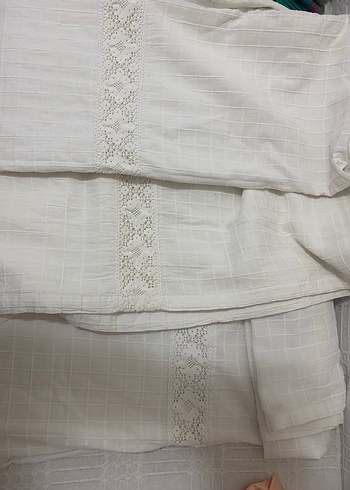 Bohem Nakışlı 3lü Beyaz Perde - Görsel 3