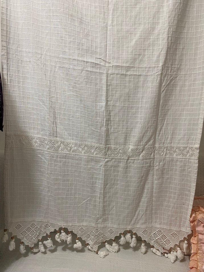 Bohem Nakışlı 3lü Beyaz Perde - Görsel 2